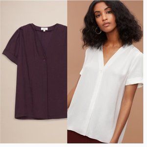 Aritzia Wilfred Nobel Blouse Plum Size Large